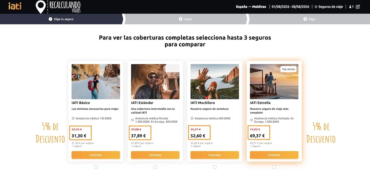 seguro de viaje a maldivas descuento