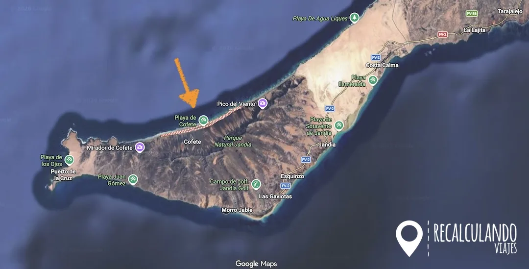 playa de cofete mapa