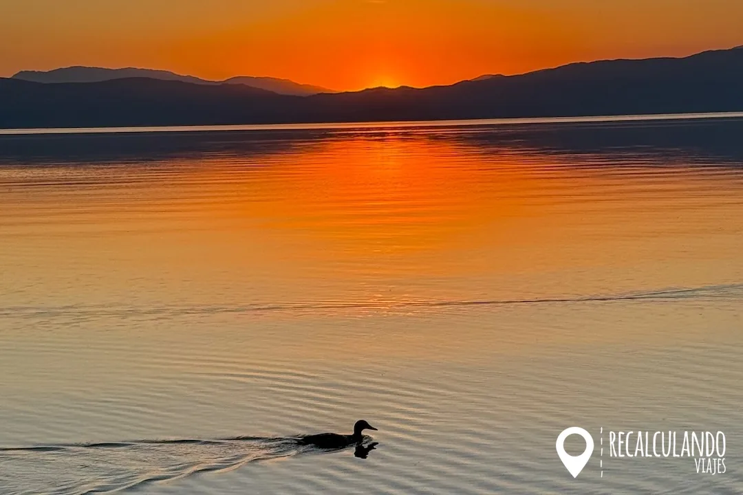 ohrid atardecer en el lago