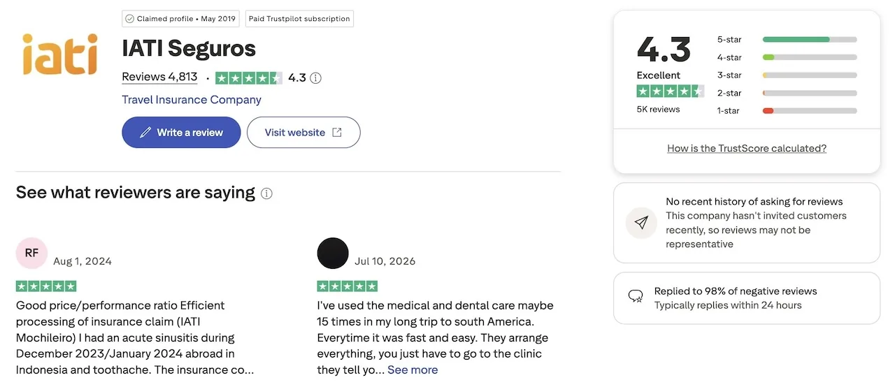 iati insurance reviews trustpilot