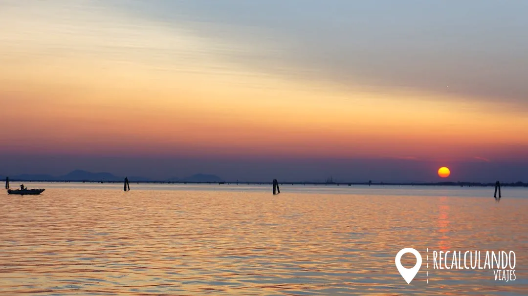 atardecer en el lido de venecia
