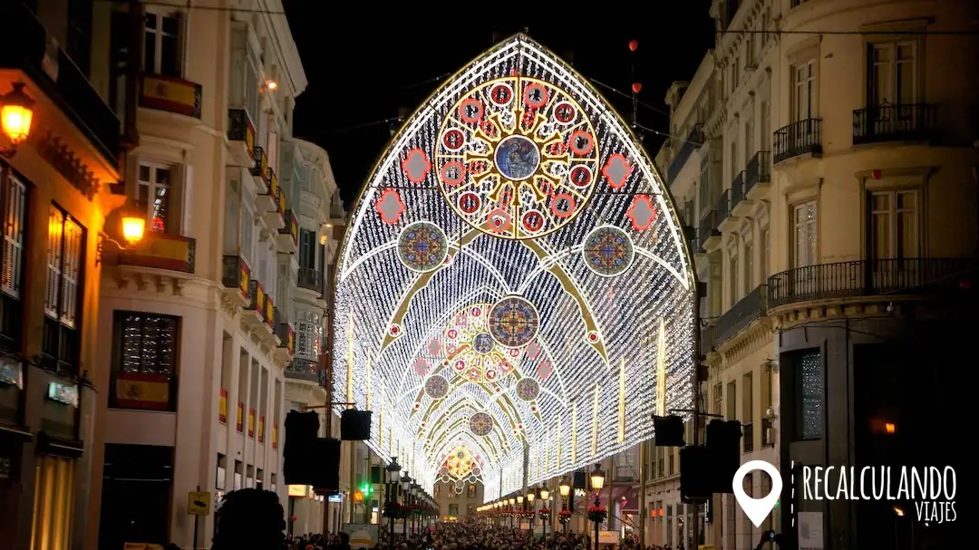 malaga en navidad luces