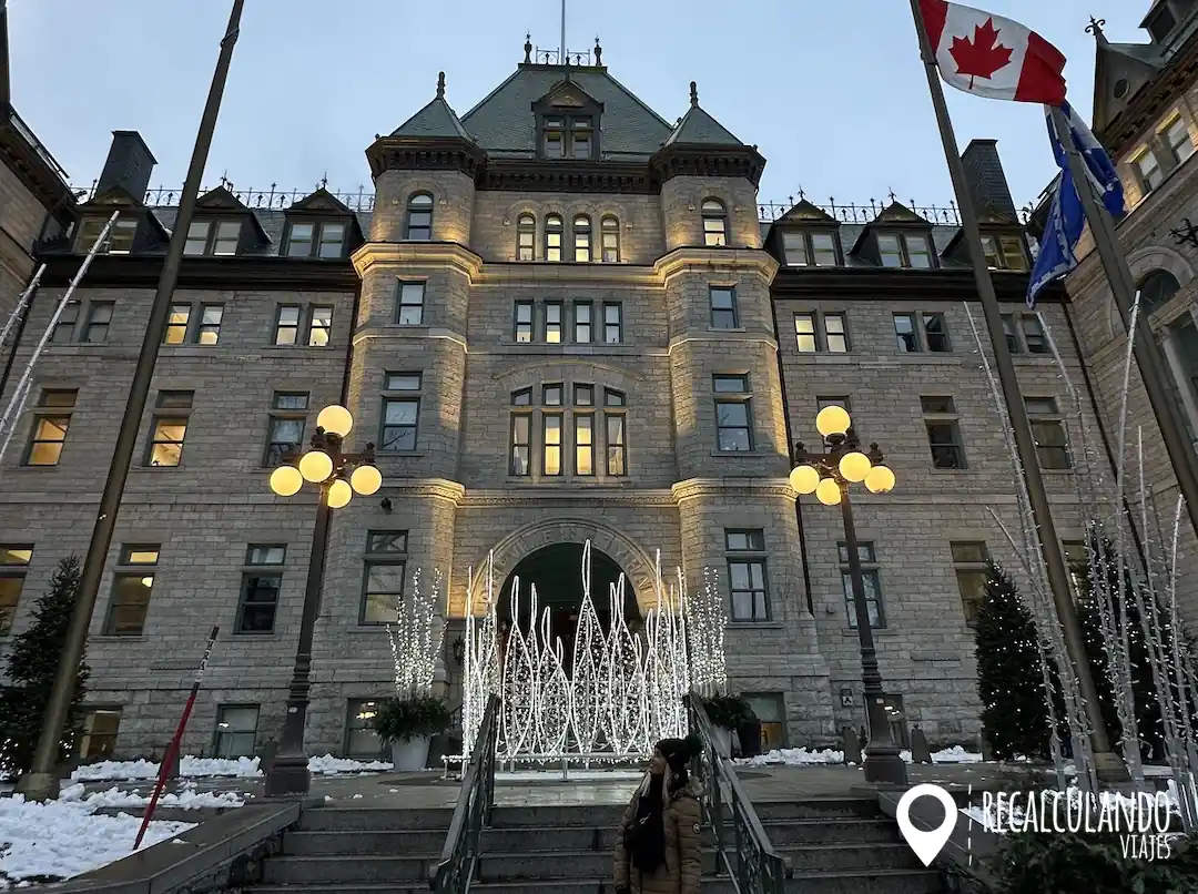 old quebec at christmas snow