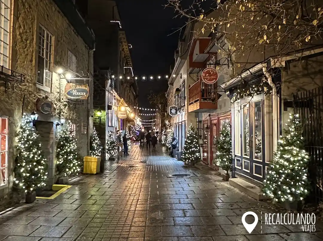 Casco antiguo de Quebec nevado, la mejor zona donde alojarse