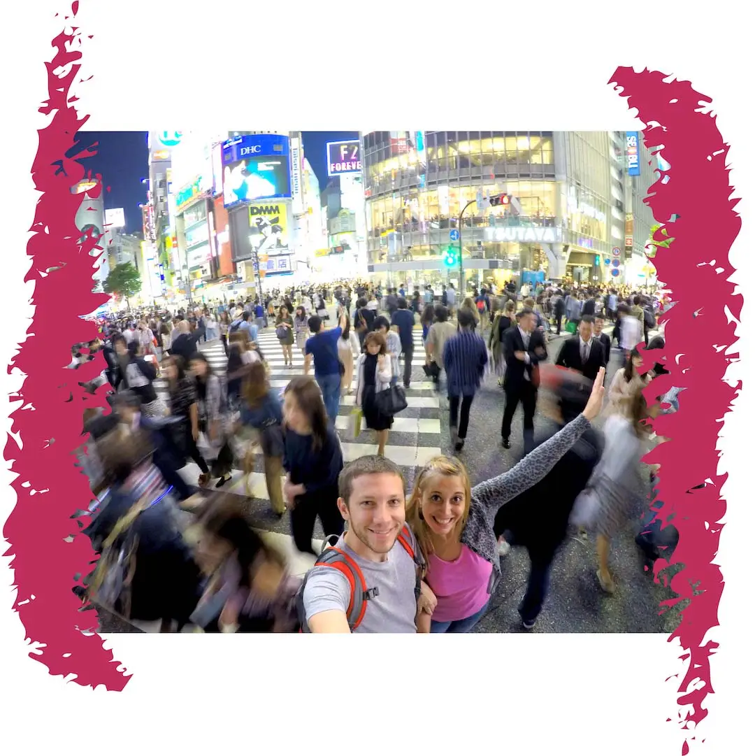 nanu and facu at shibuya crossing