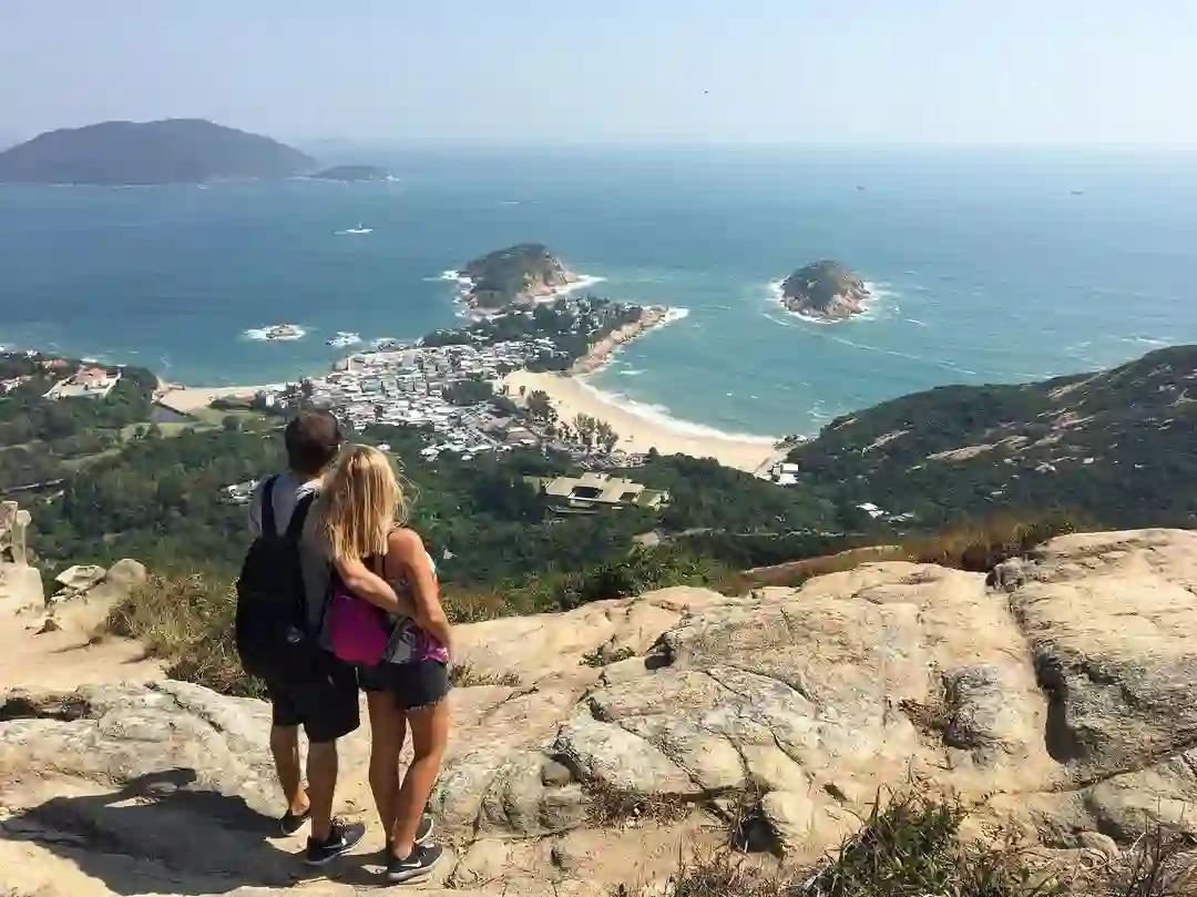 views of the beaches from the dragons back trail